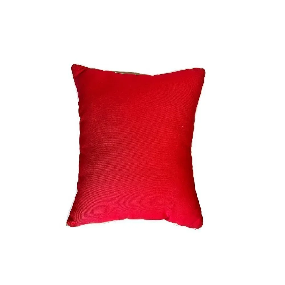 Sentiment Accent Pillow Quoting Winnie The Pooh, Red with White Piping